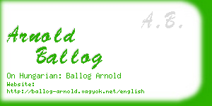 arnold ballog business card